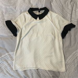 Black and white dot blouse